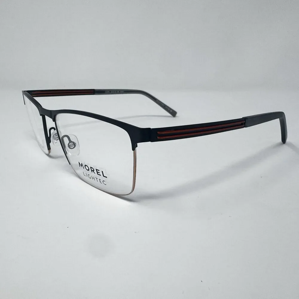 Morel Lightec 30280L 52-18-145 Eyeglass Frames Gunmetal Orange France